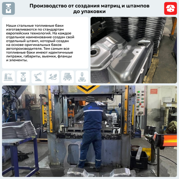 Топливный бак FIAT Fiorino, 2007-2016 г.в. (антикоррозия)