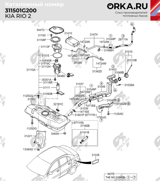Купить Пластиковый топливный бак Kia Rio 2, 2005-2011 г.в. (NB) - 45 л. Пластиковый топливный бак Kia Rio 2, 2005-2011 г.в. (NB) - 45 л.
